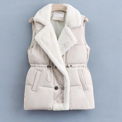 Warm Padded Waterfall Vest for Women