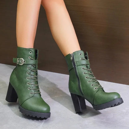 Elegant Low Heel Zip Ankle Boots for Women