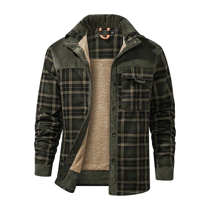 Cozy Plaid Button Down Fleece Jacket