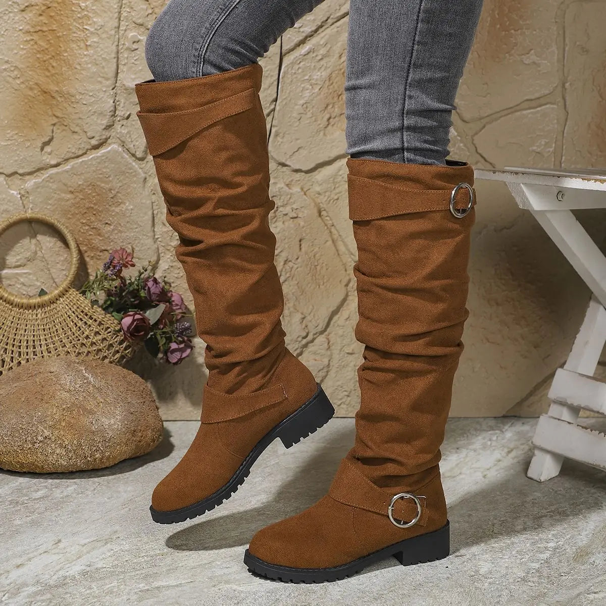 Women's Tall Leather Knee Boots