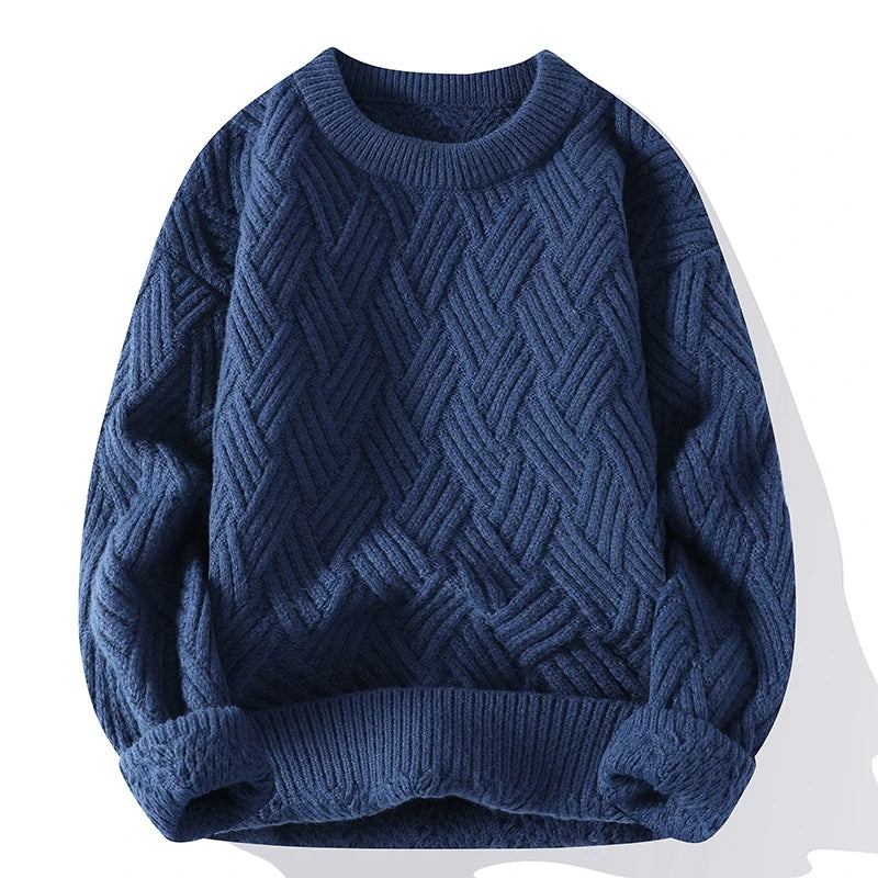 Cozy Crew Neck Textured Knit Sweater