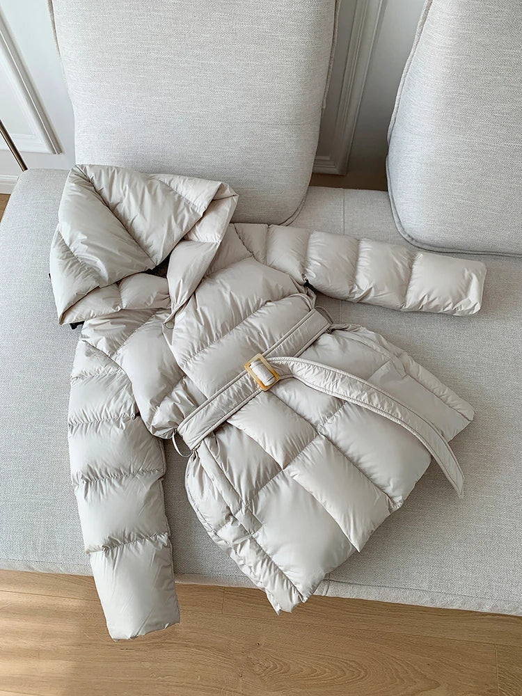 Ladies Cozy Down Filled Parka Coat