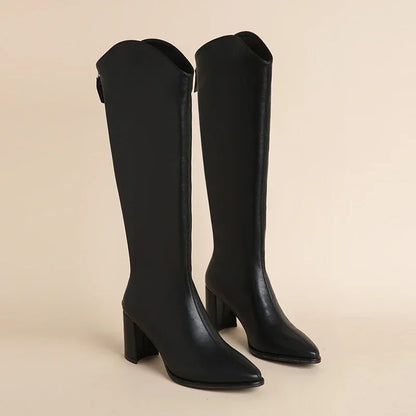 Tall Brown Leather Knee Boot
