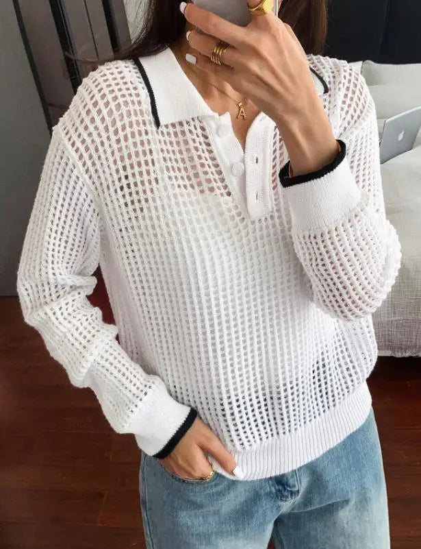 Floral Cut Out Women's Blouse - Nocini