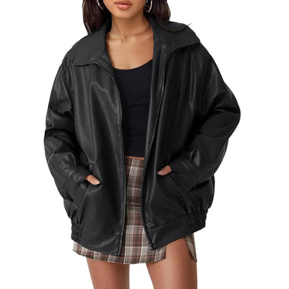 Large Genuine Leather Biker Jacket
