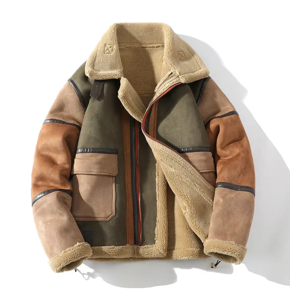 Casual Faux Fur Patchwork Coat
