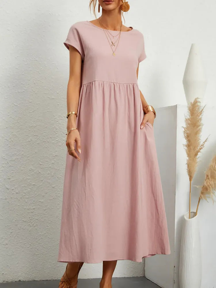 Classic Casual Crew Neck Dress