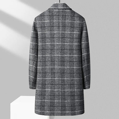 Warm Plaid Wool Winter Coat