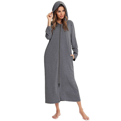 Cozy Hooded Sleep Dress for Women