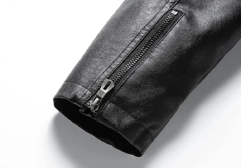 Rugged Motorcycle Leather Coat