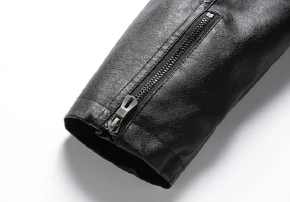 Rugged Motorcycle Leather Coat