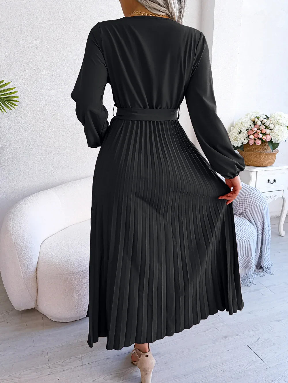 Women's Deep V-Neck Long Dress