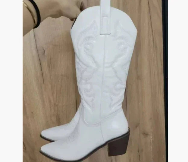 Stylish Women's High Heel Knee Boots in Luxe Leather