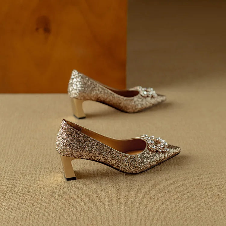 Sparkly High Heels for Evening Wear