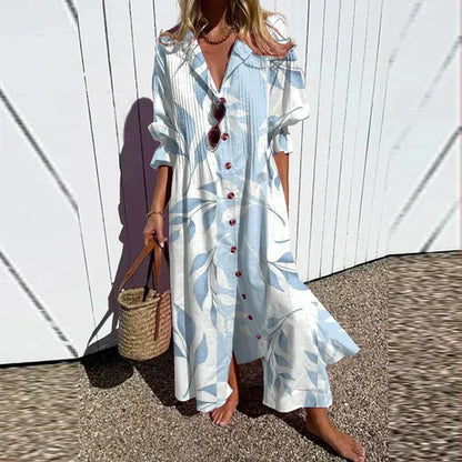 Ladies Long Sleeve Floral Maxi Dress