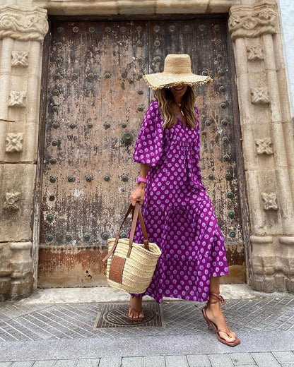 Vibrant Floral Maxi Dress for Women