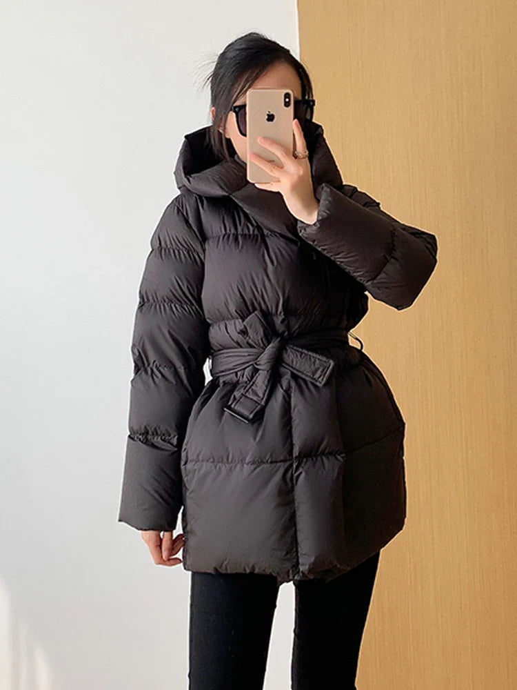 Ladies Cozy Down Filled Parka Coat