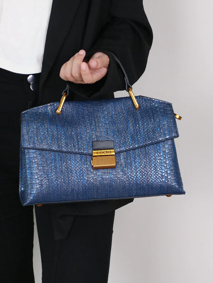 Textured Snake Pattern Tote Bag