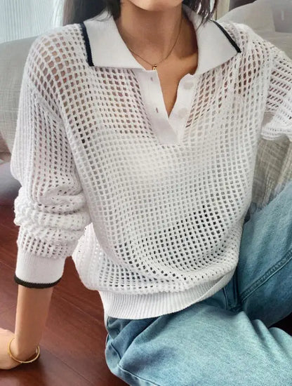Floral Cut Out Women's Blouse