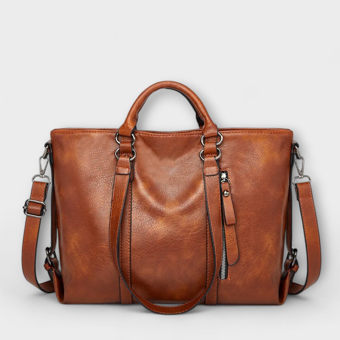 Spacious Genuine Leather Tote Bag - Olytrend
