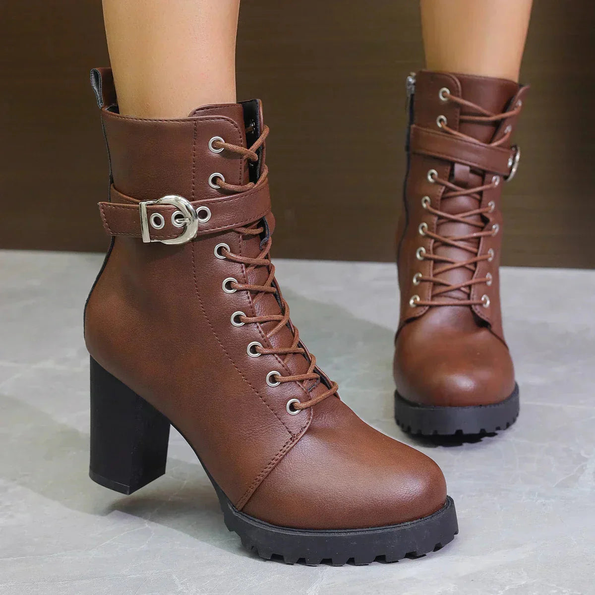 Elegant Low Heel Zip Ankle Boots for Women