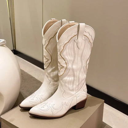 Rustic Brown Country Cowboy Boots - Olytrend