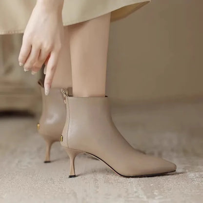 Fuzzy Cat Ankle Boots
