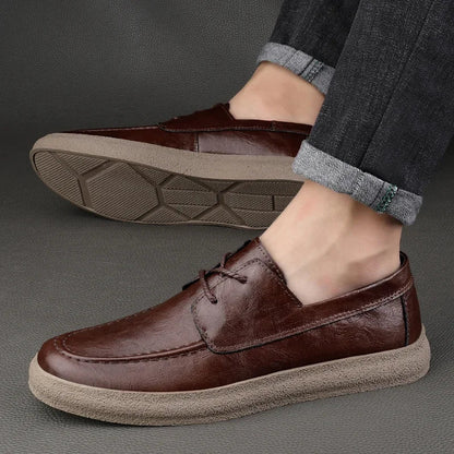 Breathable Perforated Leather Slip On Shoe - Nocini