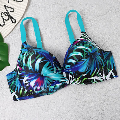 Tropical Floral High Waisted Swimsuit Bikini