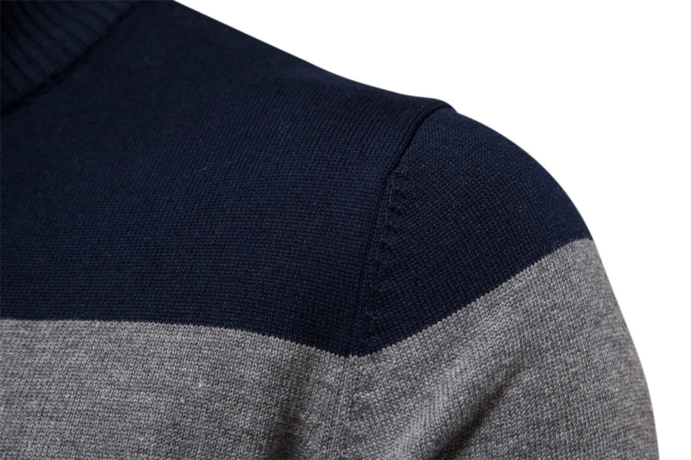 Classic Crew Neck Zip Sweater