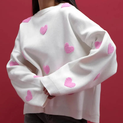 Lovely Heart Pattern Sweater