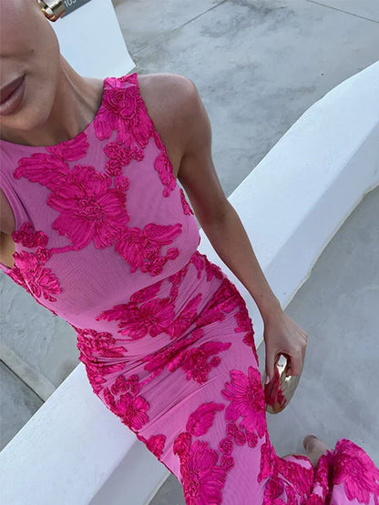 Lovely Floral Long Dress for Women