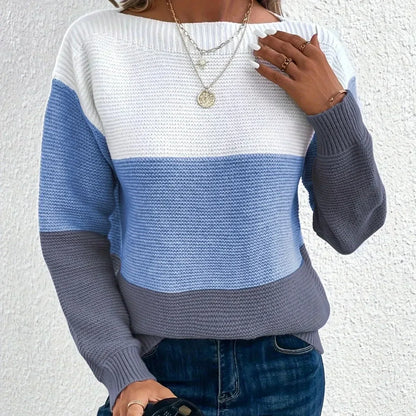 Women's Multicolor Crew Neck Sweater