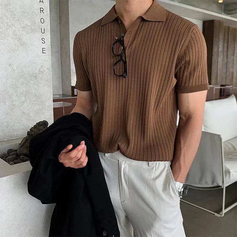 Men's Slim Fit Polo Shirt Soft Short Sleeve Tee