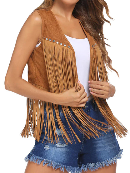 Classic Fringed Leather Waistcoat