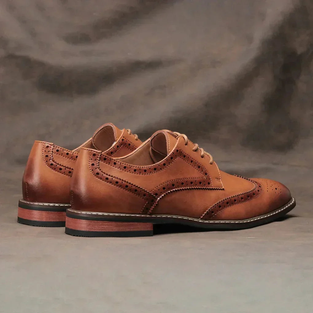 Classic Black Leather Oxford Dress Shoes