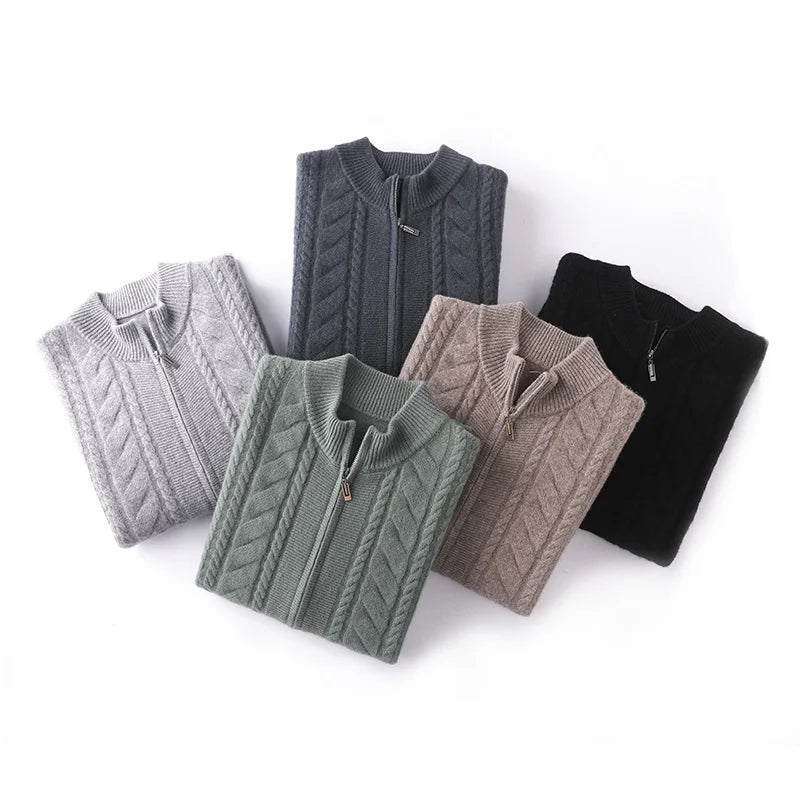 Soft Zip Up Merino Wool Sweater