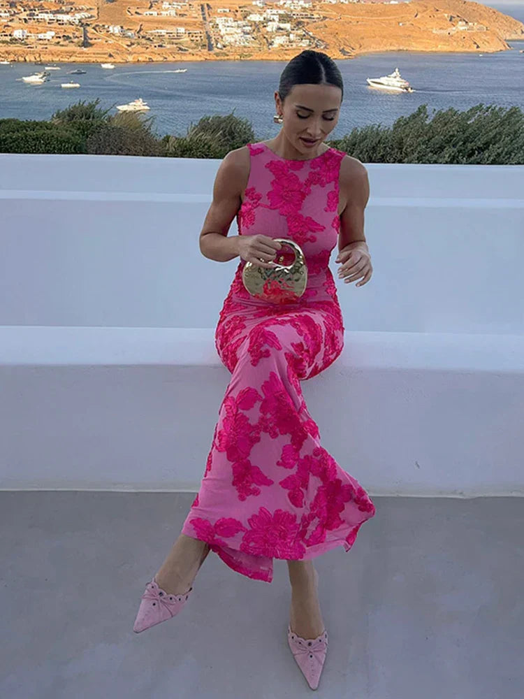 Lovely Floral Long Dress for Women