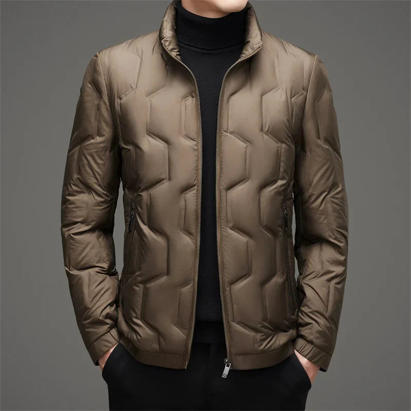 Warm Quilted Puffer Coat with Zip Front - Nocini