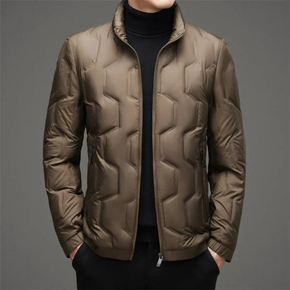 Warm Quilted Puffer Coat with Zip Front - Nocini