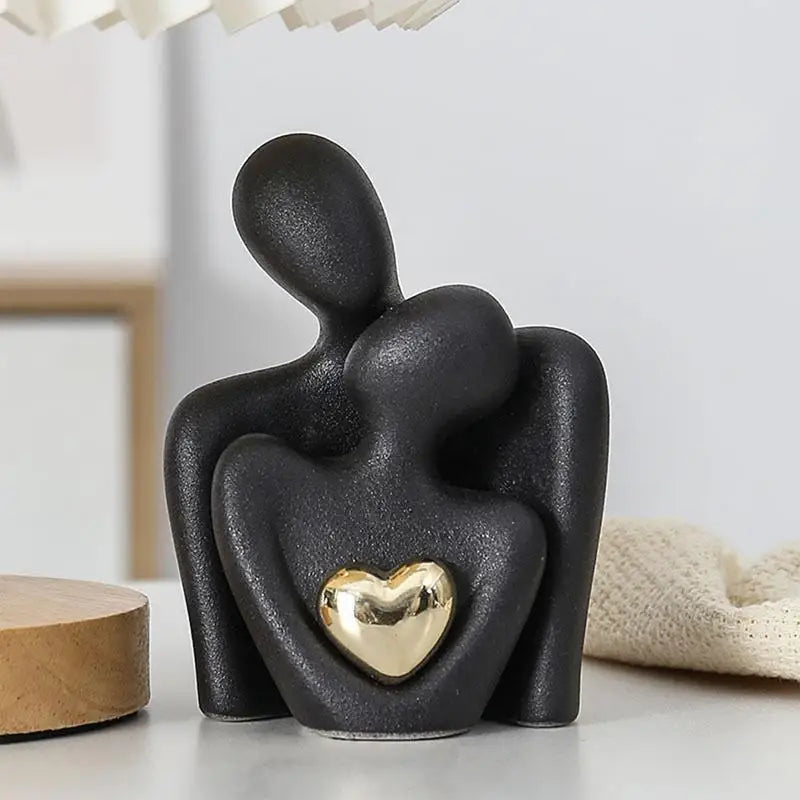 Contemporary Art Sculpture With Silver Metal Detail - Nocini