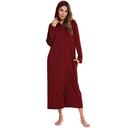 Cozy Hooded Sleep Dress for Women