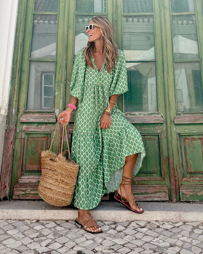 Vibrant Floral Maxi Dress for Women