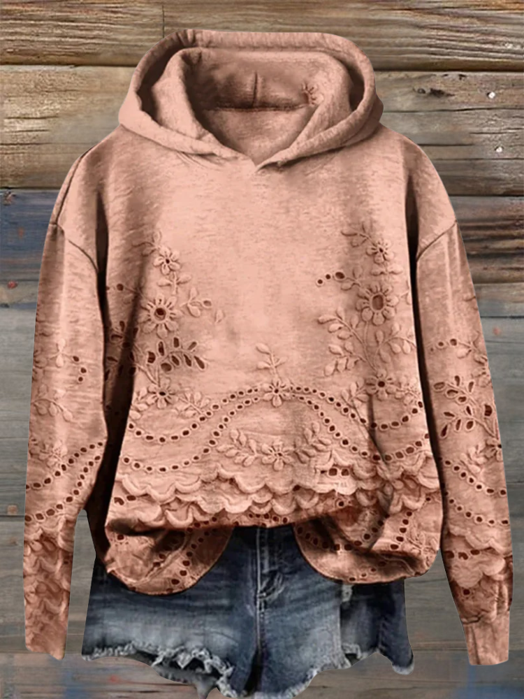 Fashion Floral Pullover Hoodie