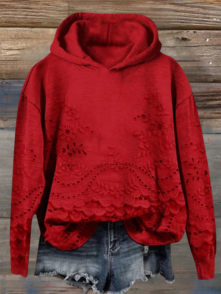 Fashion Floral Pullover Hoodie