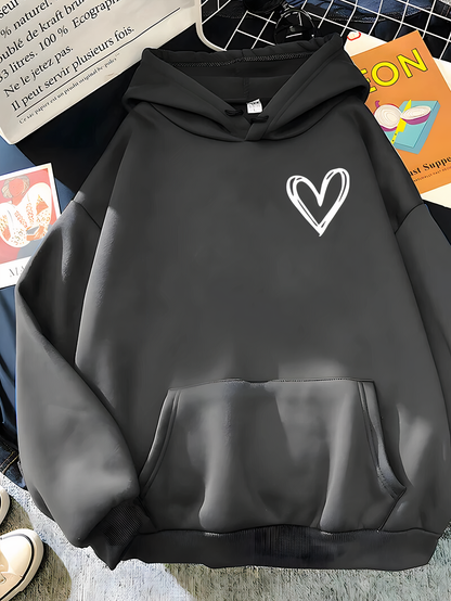 Comfortable Women's Casual Sweatshirt with Heart Design
