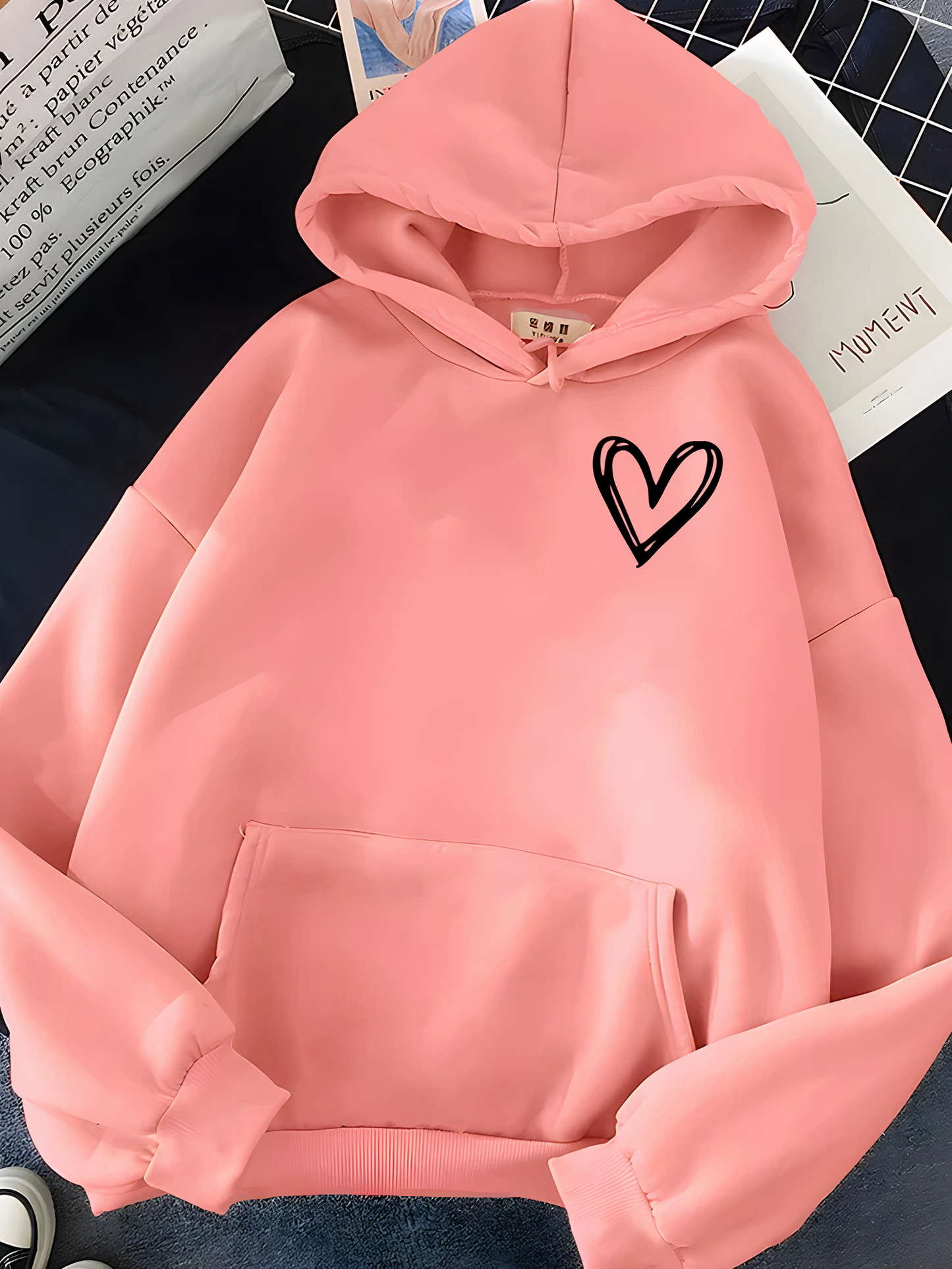 Comfortable Women's Casual Sweatshirt with Heart Design