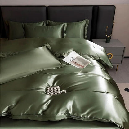 Luxurious Silk Bedding Set With Glossy Finish