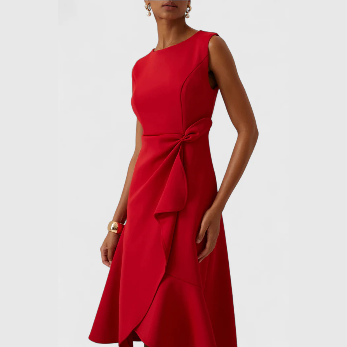 Flowy Uneven Hem Midi Dress