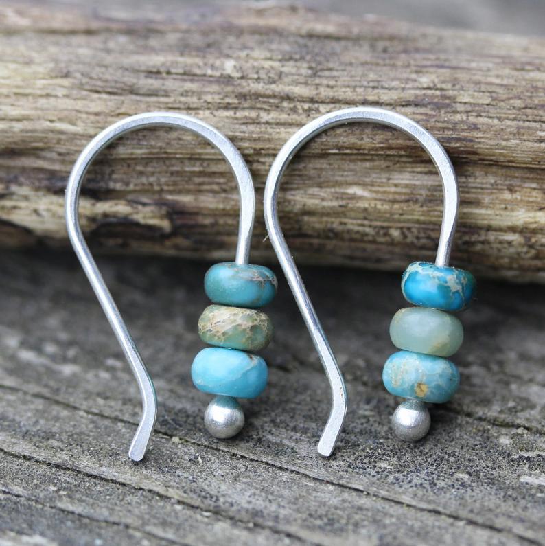 Vintage Blue Drop Earrings - Nocini